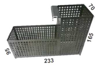 Optional: Cos rectangular perforat montat la Canalul de scurgere central