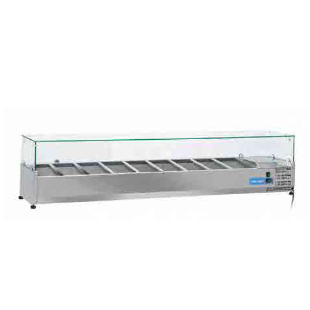 VRX 20/38, Vitrina frigorifica ingrediente, din inox, cu geam, 9xGN1/3