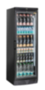 CH TKG 390B, Vitrina refrigerare, 1 usa batanta din sticla, 350 l, 595x670x1830 mm, NEGRU Vitrina refrigerare, 1 usa batanta