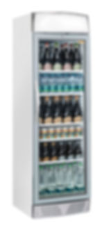 CH TKG 388C, Vitrina frigorifica refrigerare, cu 1 usa batanta din sticla, caseta luminoasa, 350 litri, 595x635x1960 mm