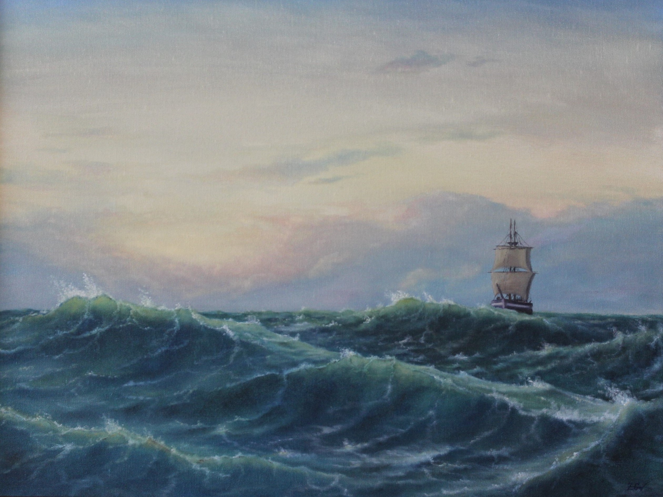 ''Through the waves.''