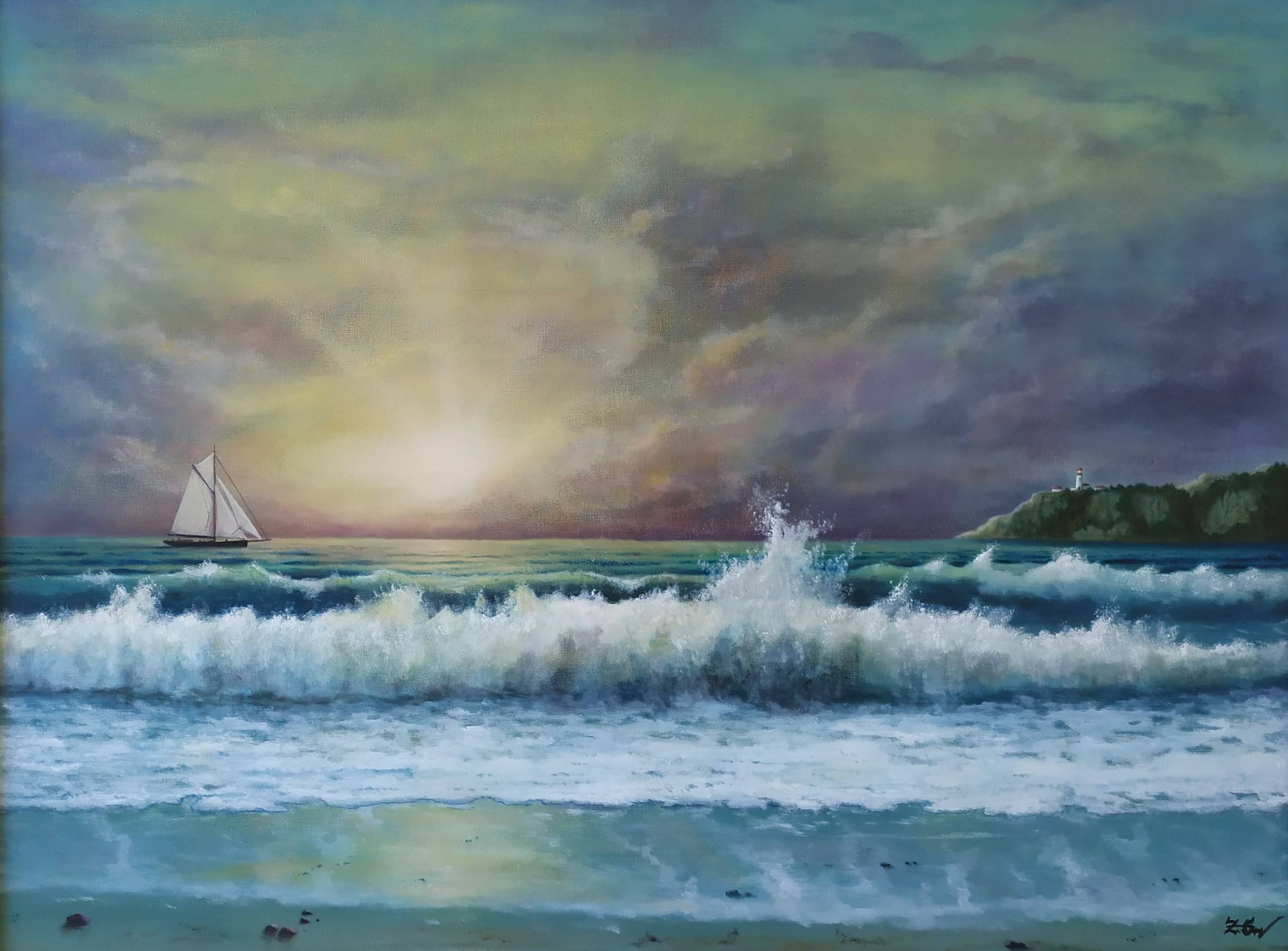 ''Evening mood with playful waves''