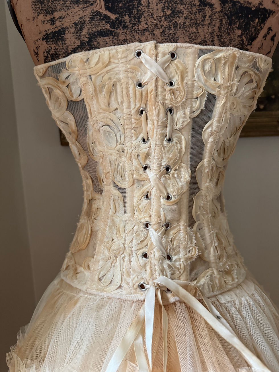 Thumbnail: Aged Floral Design Corset Top