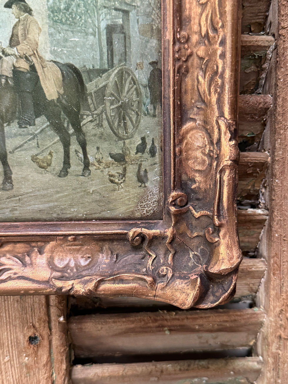 Thumbnail: Antique Gold Gesso Convex Halting at Inn 