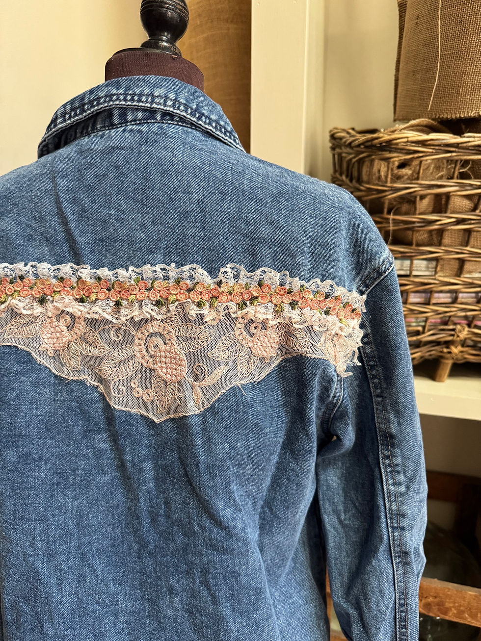 Thumbnail: Embellished Denim Jacket - Medium
