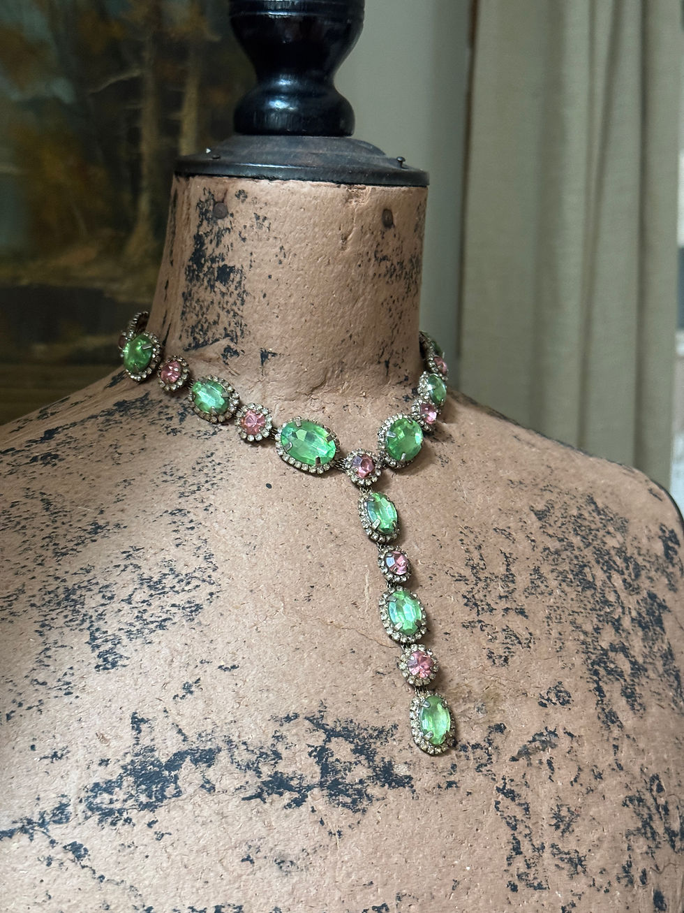 Thumbnail: Pink and Green Gem Necklace 