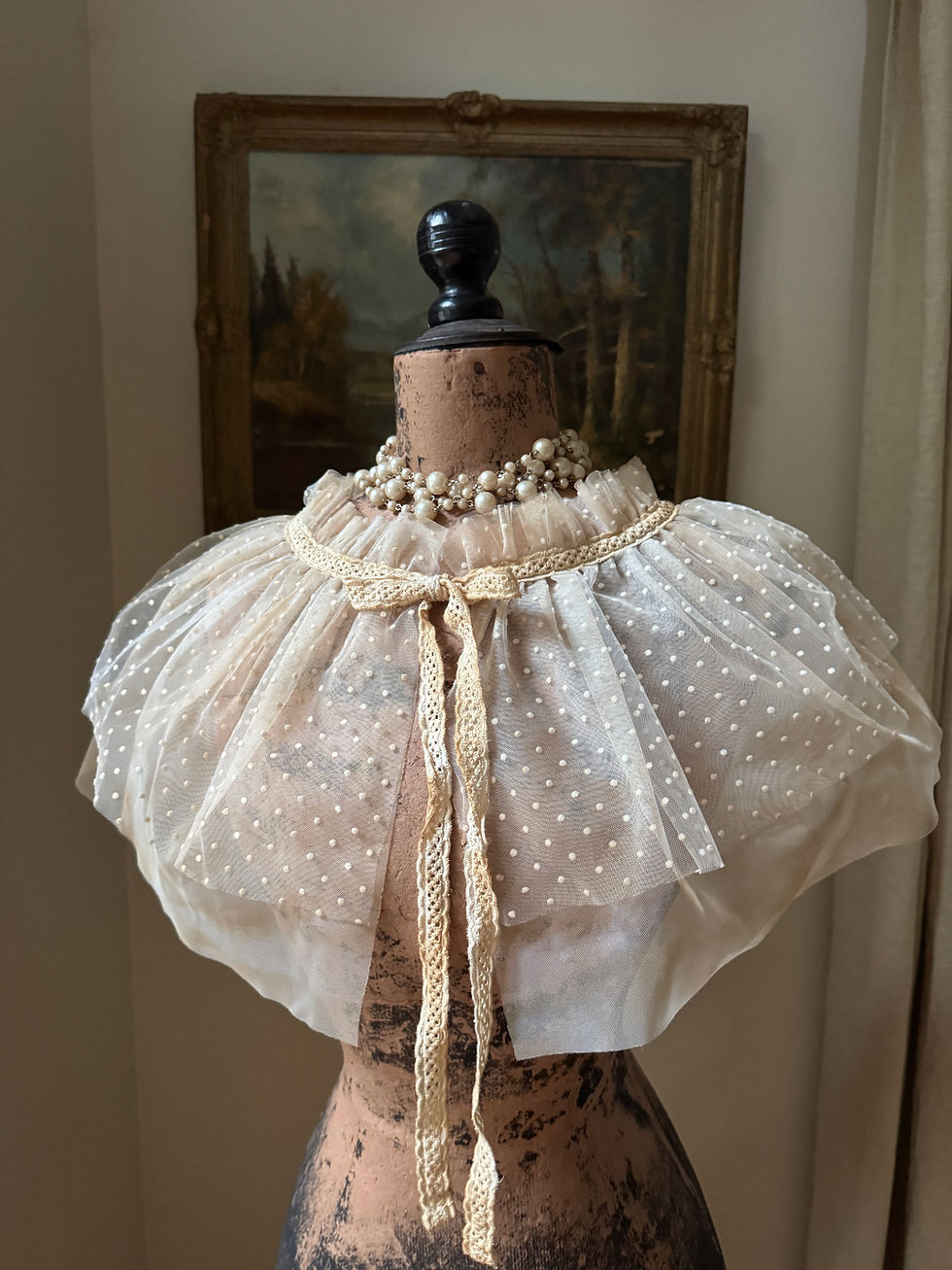 Thumbnail: Polkadot Aged Ivory Overlay Skirt
