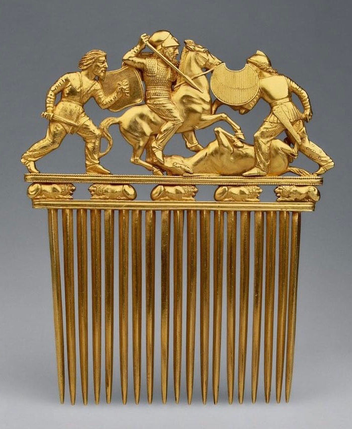 Scythian gold comb from Solokha, early 4th century BC