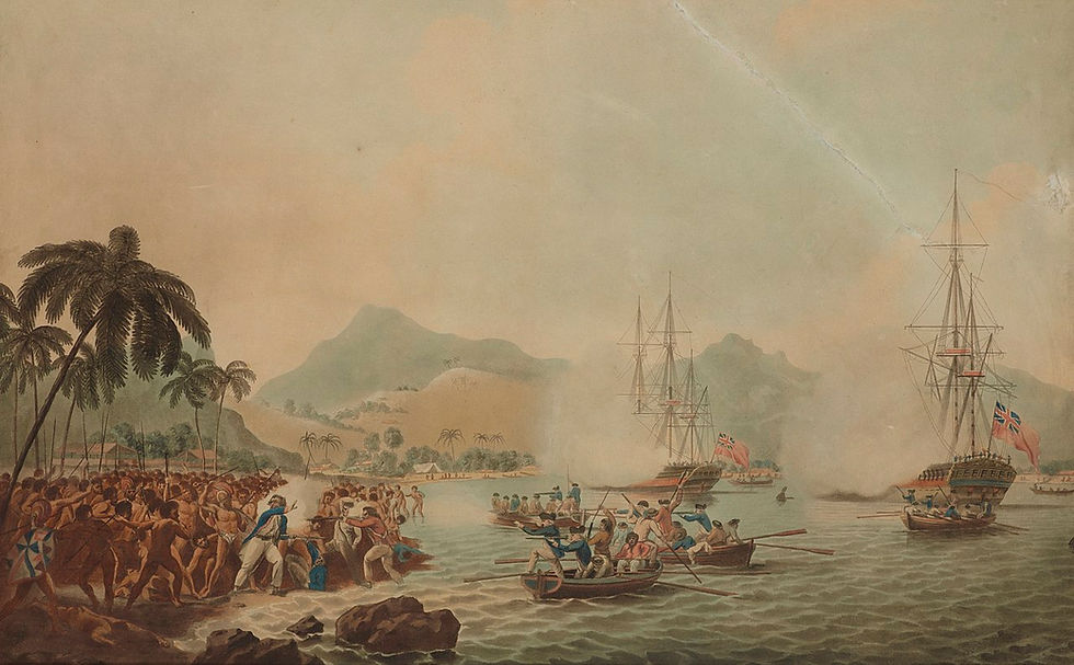 Death of Captain Cook at Hawaii