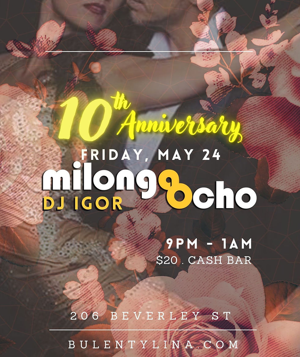 MILONGA OCHO 10th Anniversary, Friday, May 24