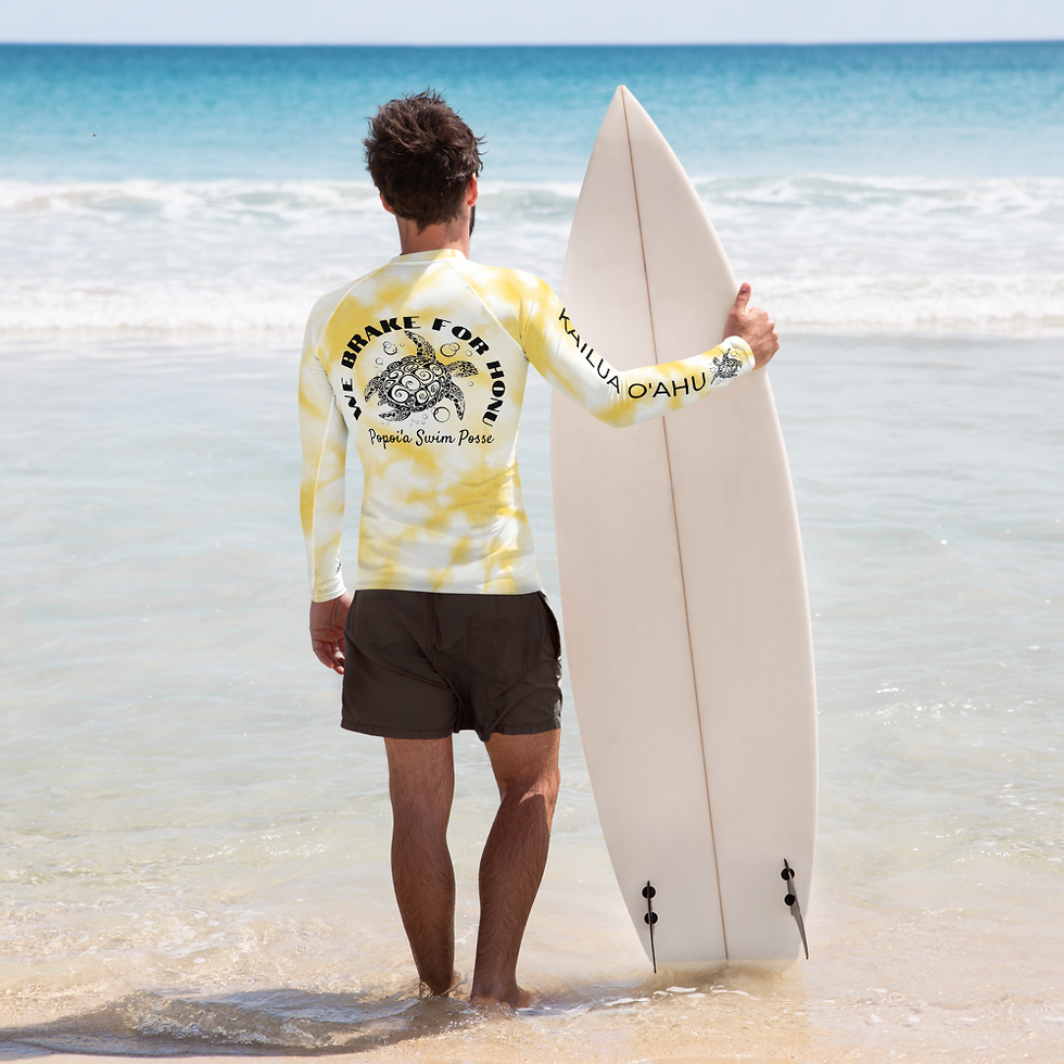 Thumbnail: YELLOW TIEDYE w/ Black Font "We Brake For Honu"