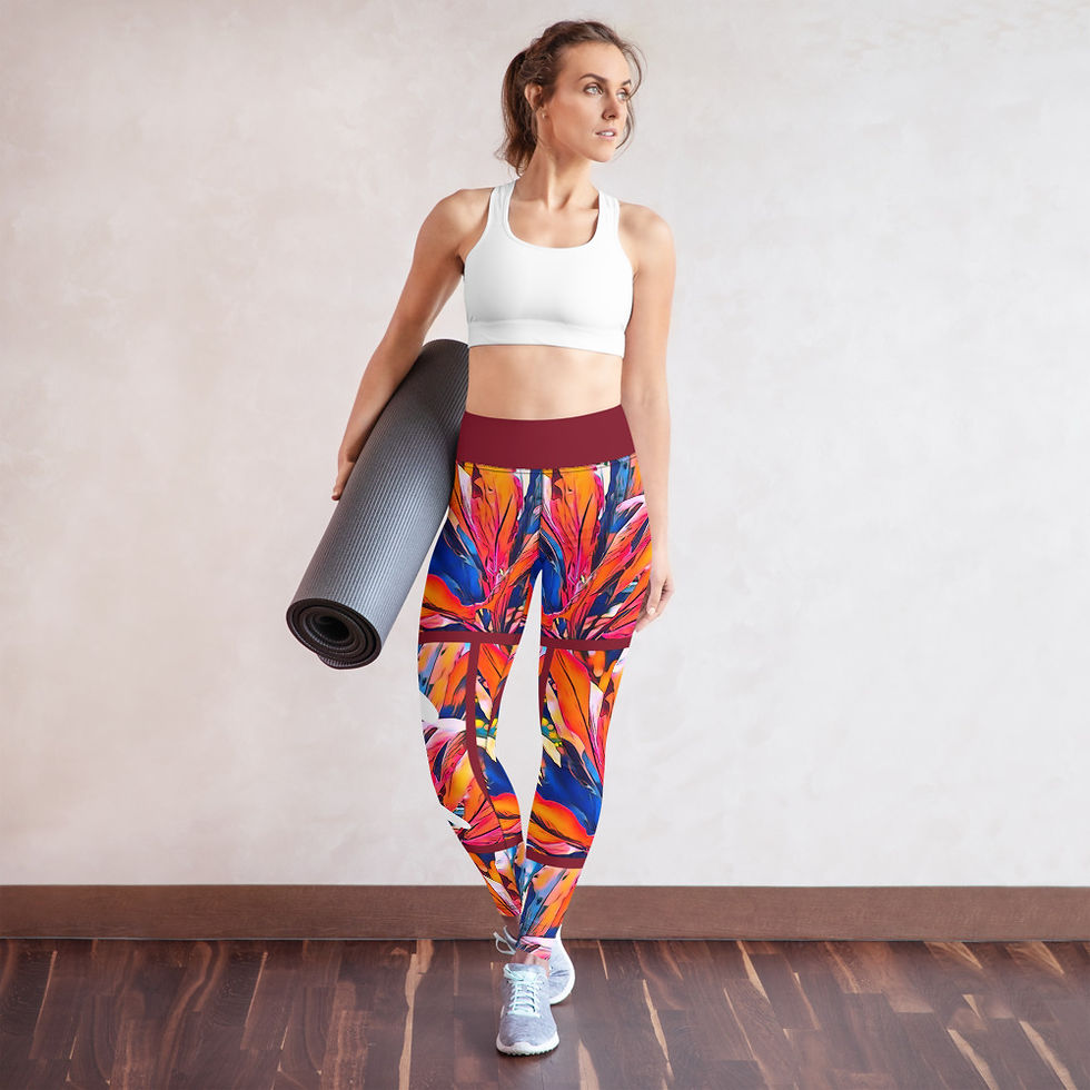 Thumbnail: Yoga Leggings: Red Ti