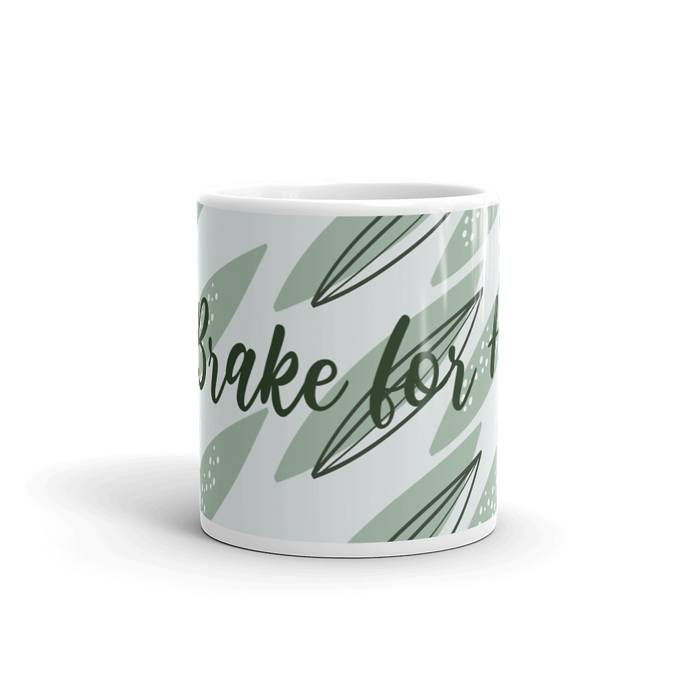 Thumbnail: Glossy Mug: "We Brake for Honu" Seed Pods