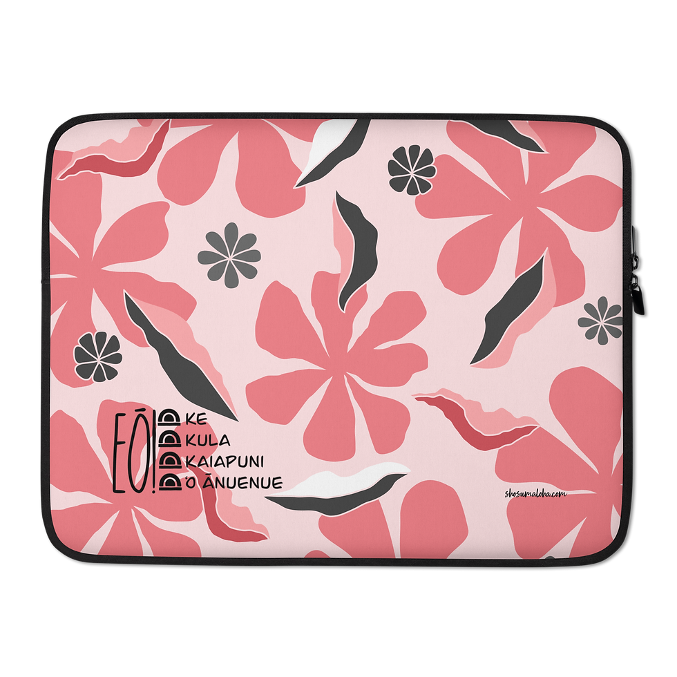 EŌ! Laptop Sleeve: Pink Plumeria