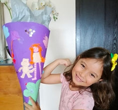 Would-be 1st Graders create their own "Schultüte"