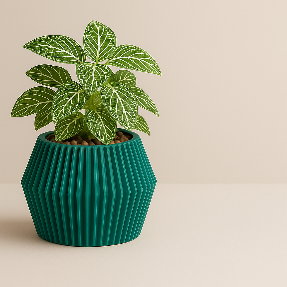 Thumbnail: Striata Planter – Modern Ribbed 3D Printed Vase