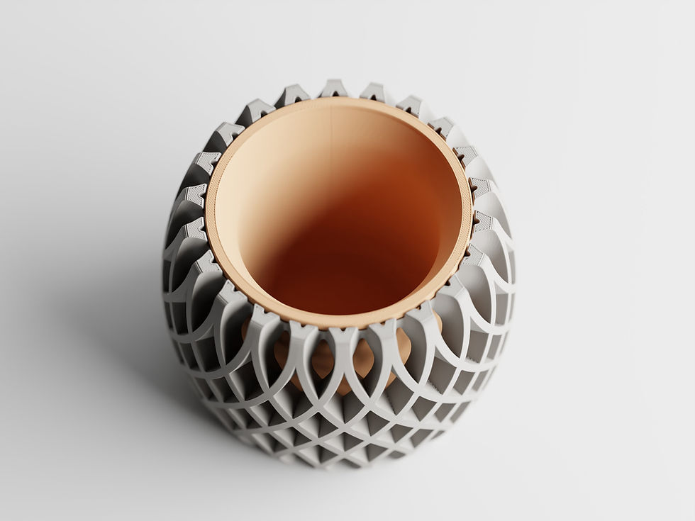 Thumbnail: WeaveSphere Planter – Dual-Color Modern 3D Printed Planter