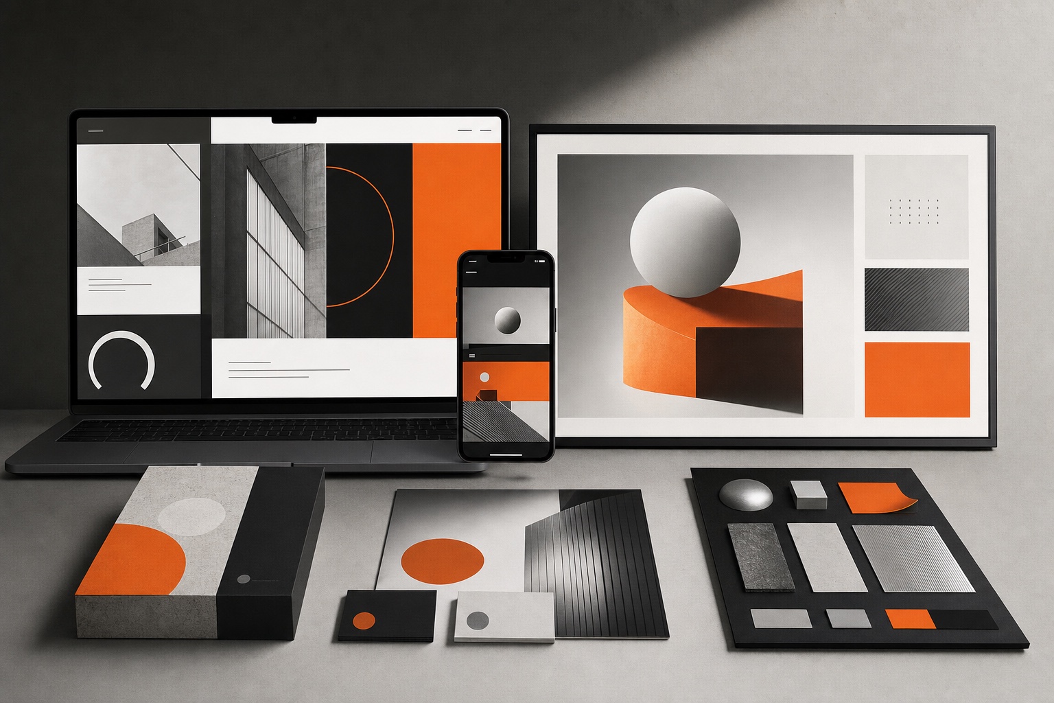 Consistent digital brand system spanning devices, print, and modular components
