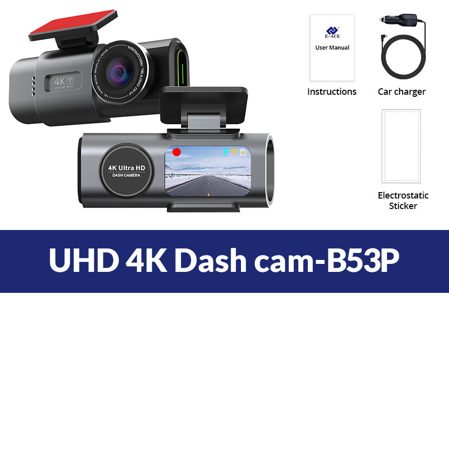 Thumbnail: Dash Cam 4K UHD Recording Car Camera DVR Night Vision Video Recorder Built-In Wi