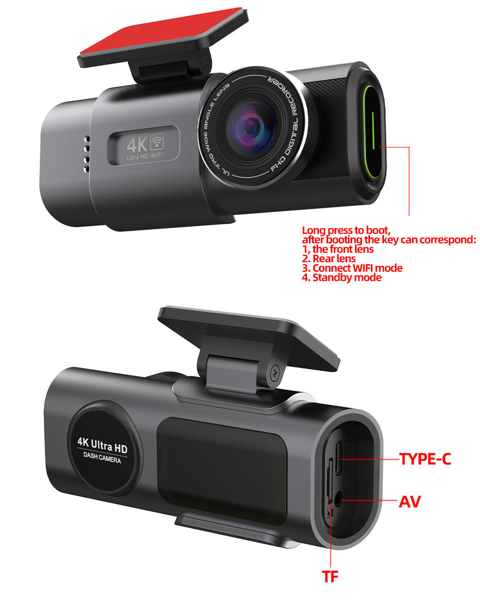 Thumbnail: Dash Cam 4K UHD Recording Car Camera DVR Night Vision Video Recorder Built-In Wi