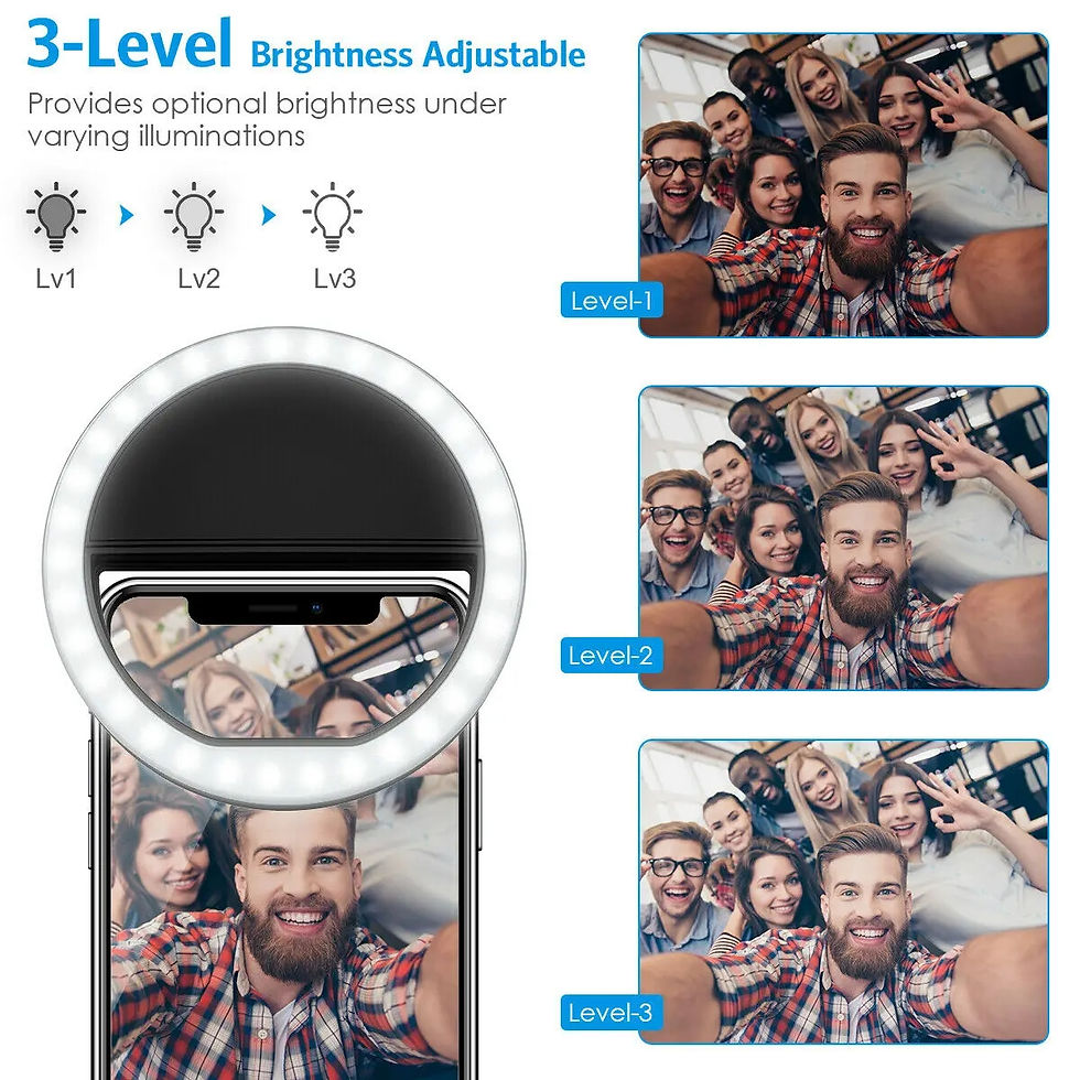 Thumbnail: LED Light Ring USB Charge Led Selfie Ring Light Compatible with iPhone Samsung X