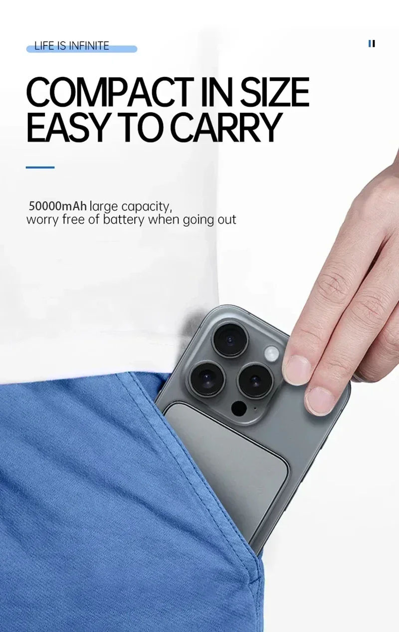 Thumbnail: Lenovo 500000mAh Magnetic Wireless Power Bank Ultra Thin Portable CCC Certified 