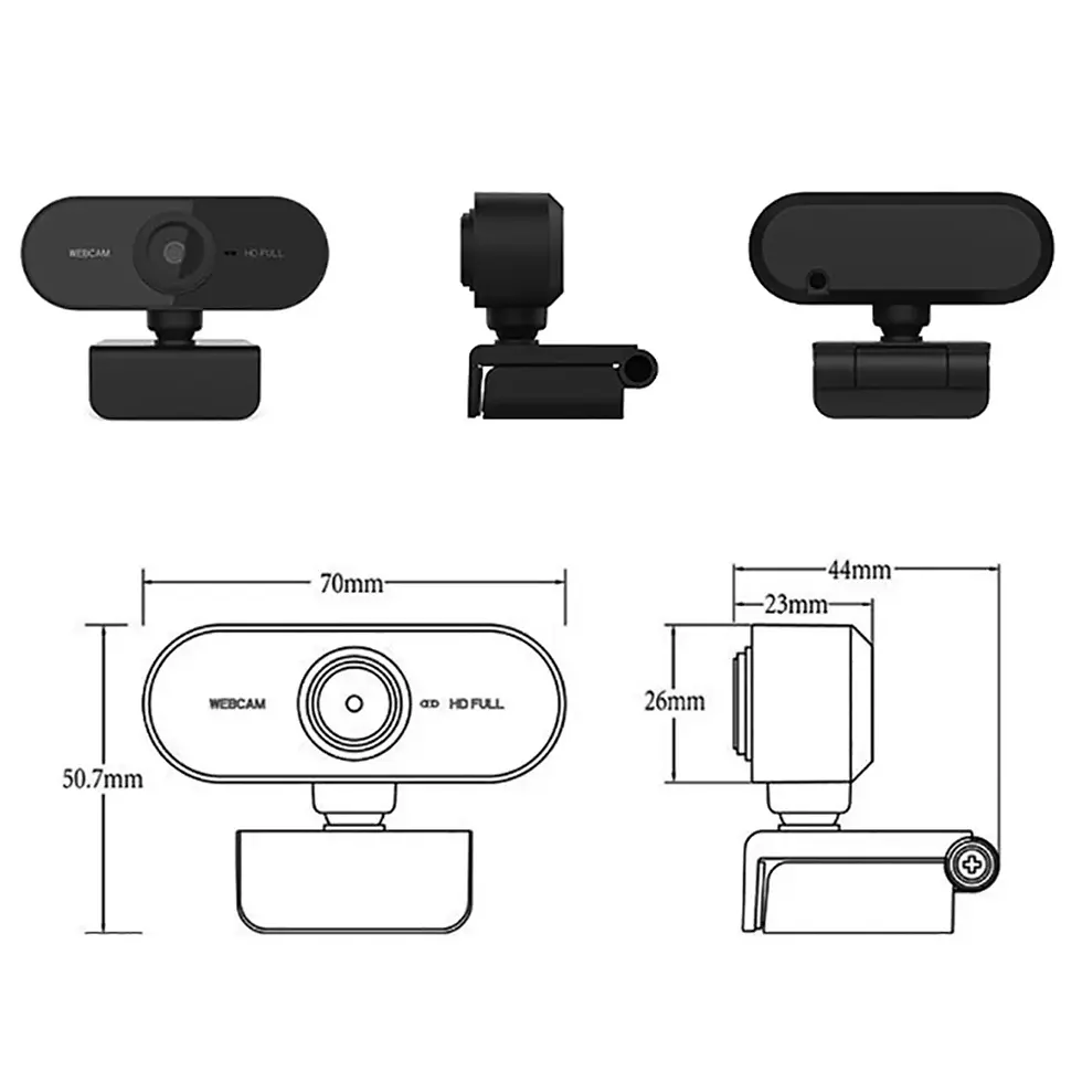 Thumbnail: 2K 1080P 720P 480P HD Webcam For Desktop Laptop Computer Mini USB Web Camera Wit