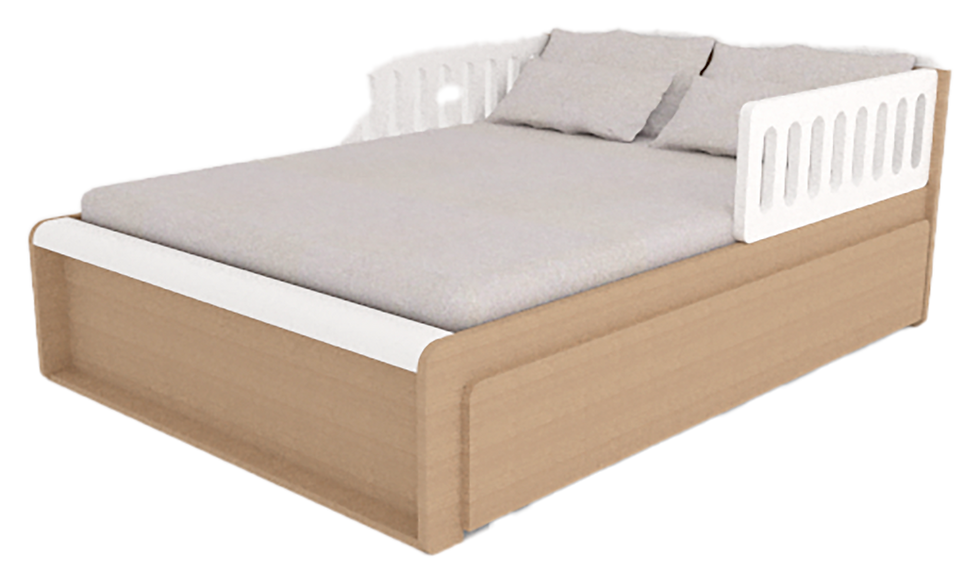 Miniatura: Cama casal com bicama - 02 grades TIT Escandinava ®