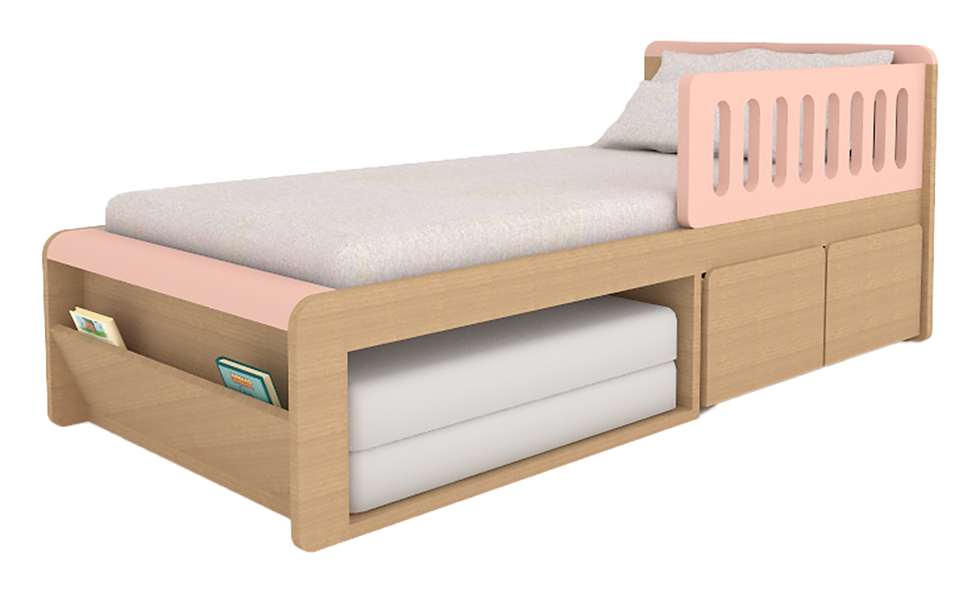 Miniatura: Cama livro baús e nicho  - 01 grade TIT Escandinava ®
