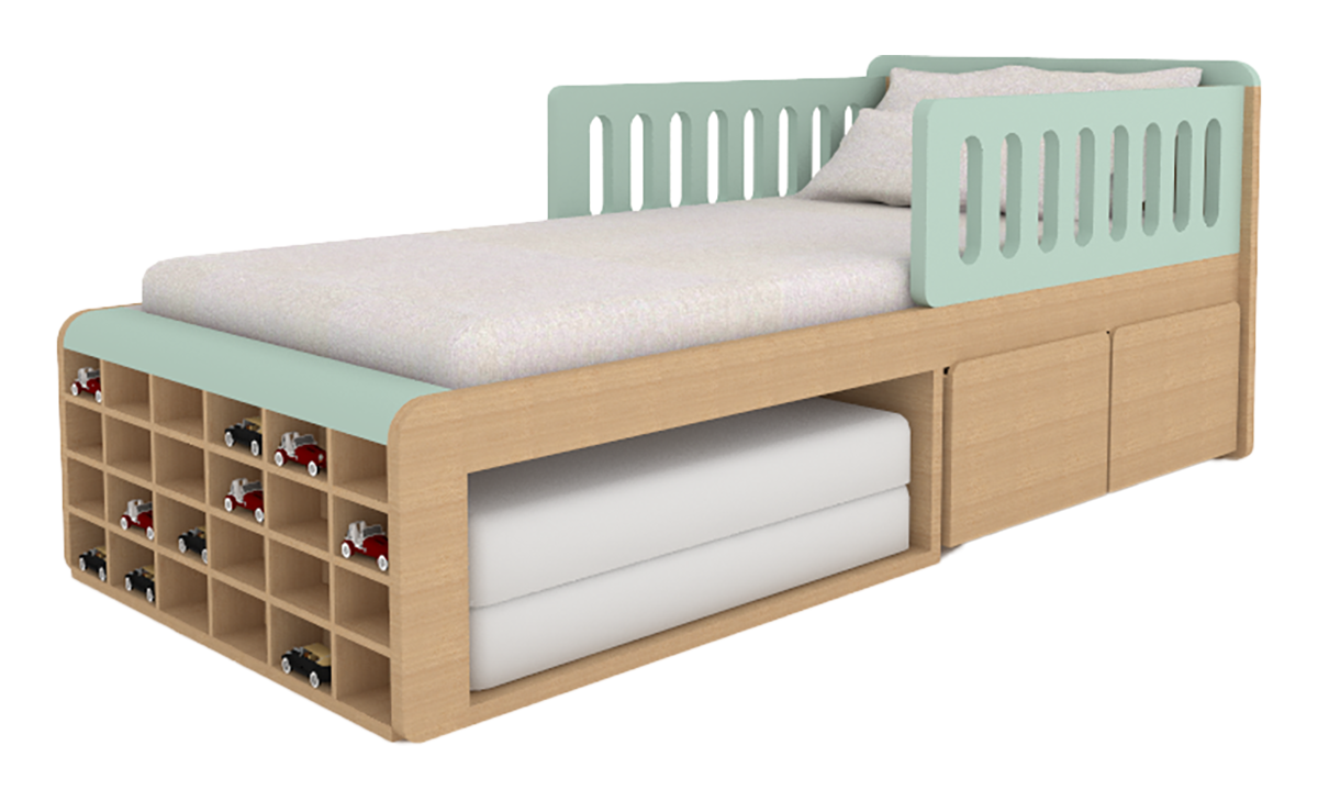 Cama carro baús e nicho  - 02 grades TIT Escandinava ®