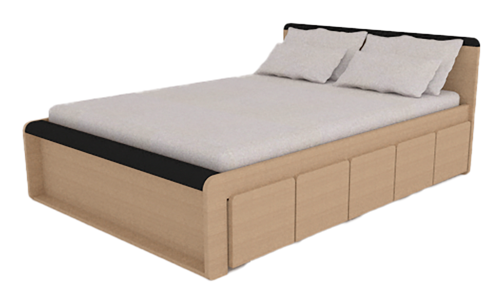 Cama casal/baú - sem grade TIT Escandinava ®
