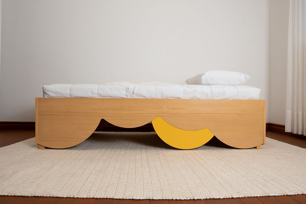 Miniatura: Cama Montessoriana Nuvem com grade e cabeceira ®