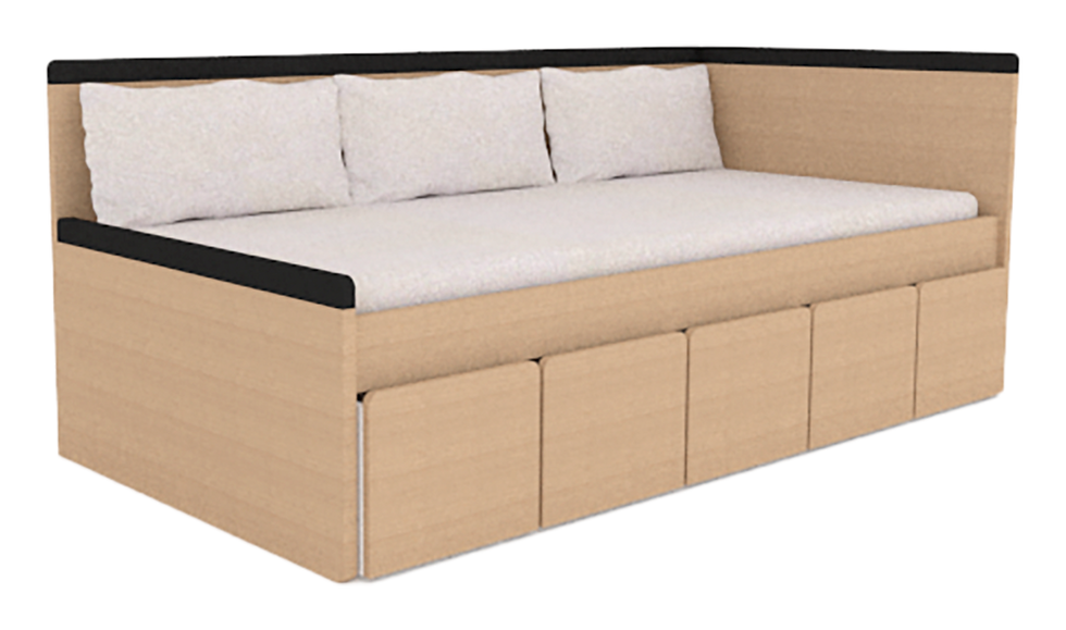 Miniatura: Cama Painel com baús  TIT Escandinava®