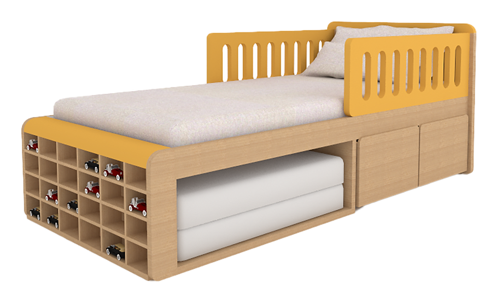 Miniatura: Cama carro baús e nicho  - 02 grades TIT Escandinava ®