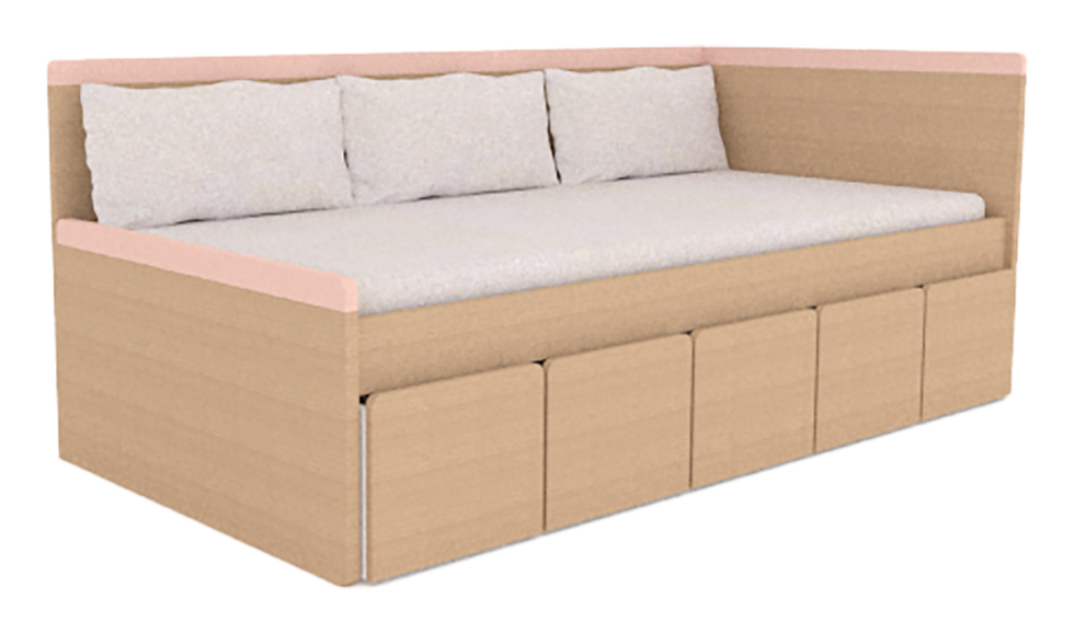 Miniatura: Cama Painel com baús  TIT Escandinava®