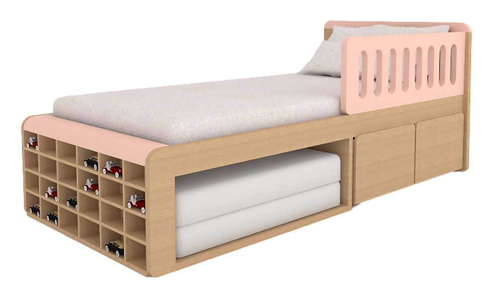 Miniatura: Cama carro baús e nicho  - 01 grade TIT Escandinava ®