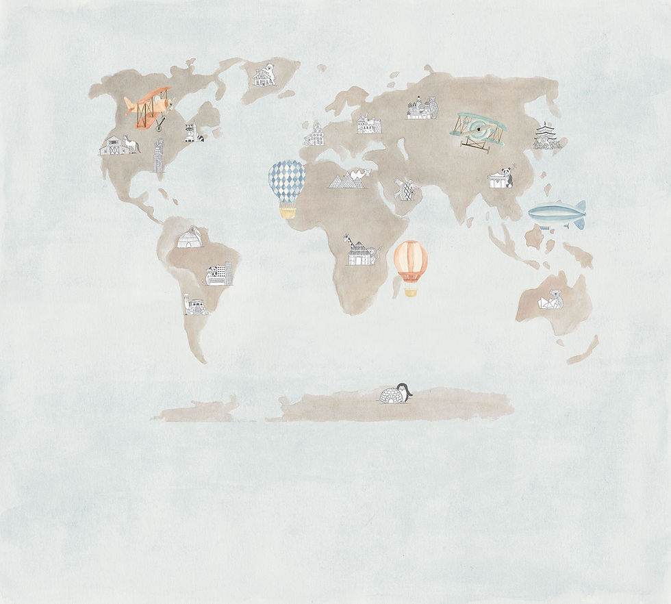 Miniatura: Painel mapa aquarelado-Ver cores disponíveis aqui!