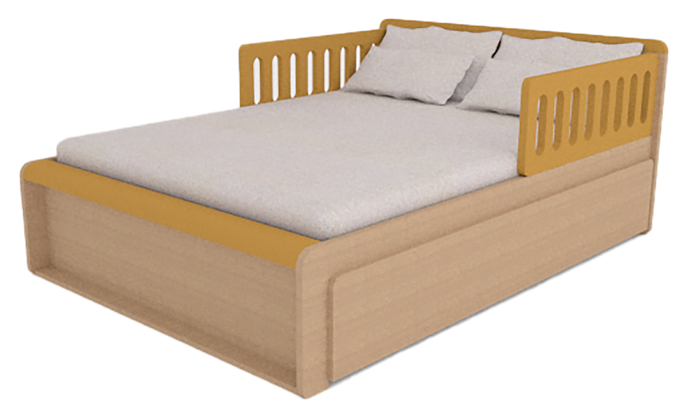 Miniatura: Cama casal com bicama - 02 grades TIT Escandinava ®