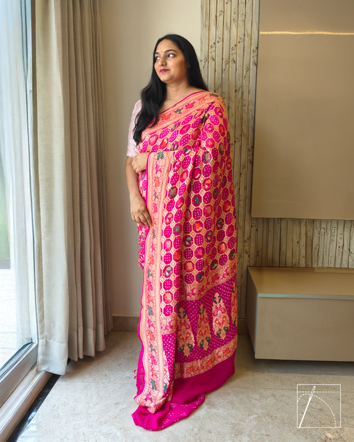 Thumbnail: Meenakari Saree in Rani Pink