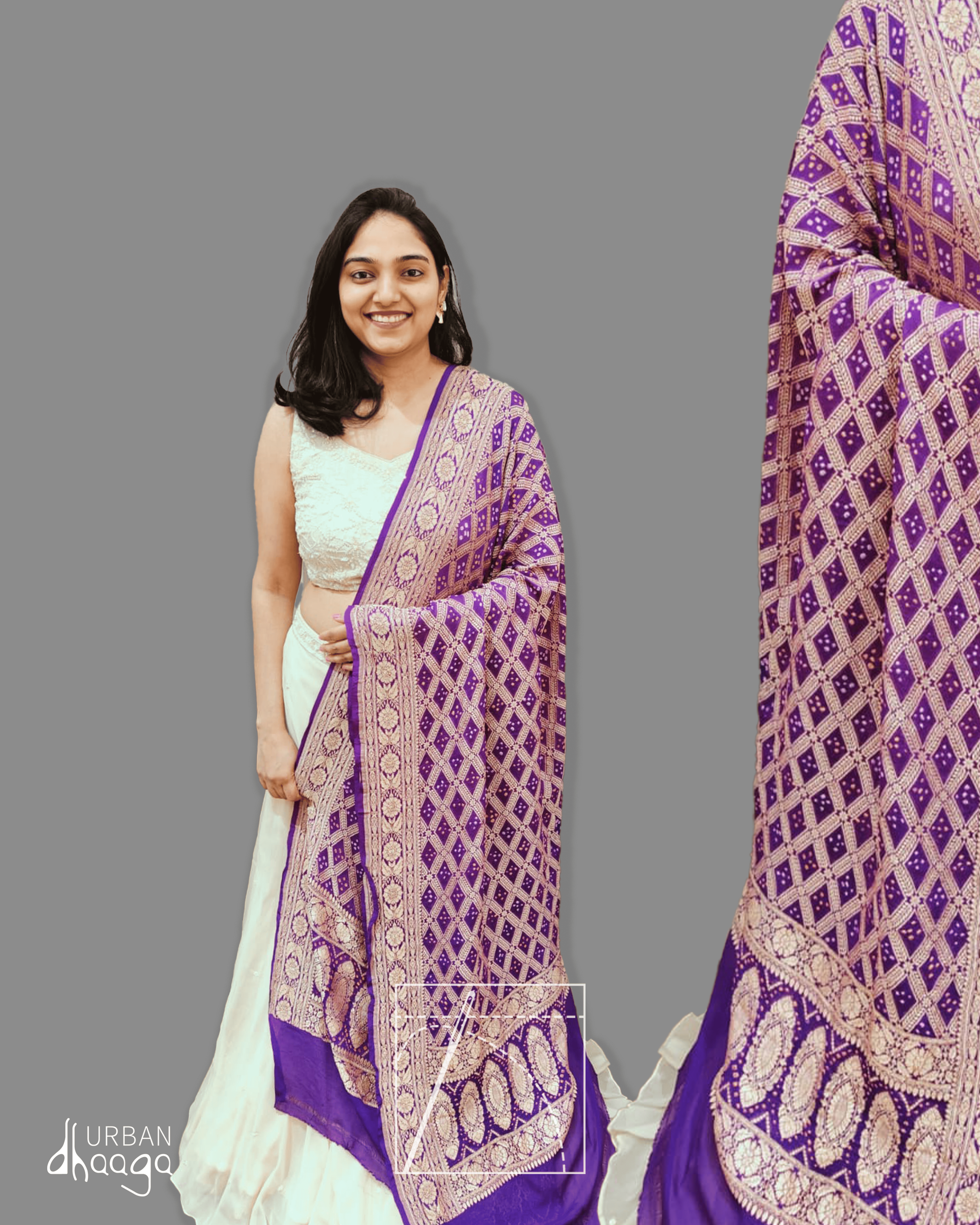 Neemzari Dupatta in Purple