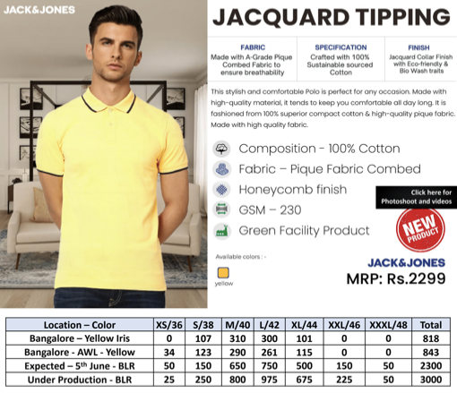 JACQUARD POLO T-SHIRT YELLOW