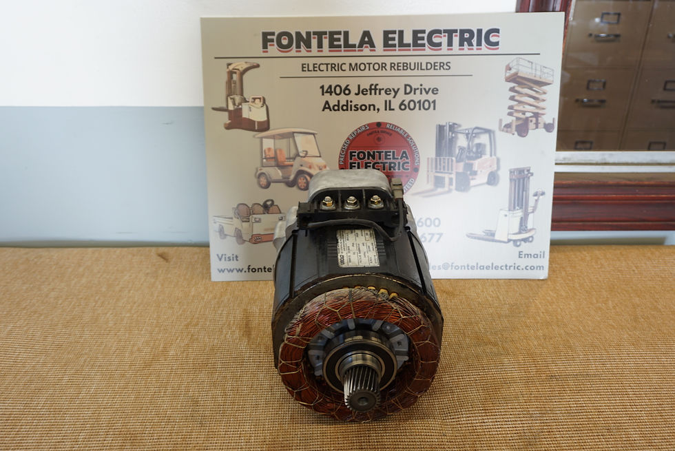 Front view of rebuilt Crown reman motor part number/sku 021542.
