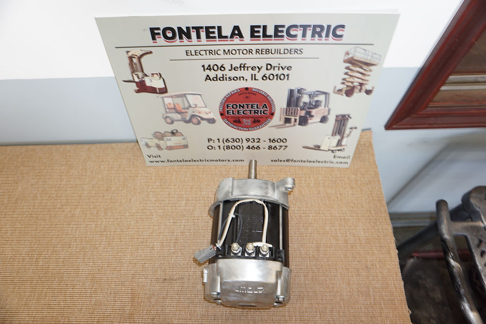 Top view of rebuilt Crown reman motor part number/sku 021143.