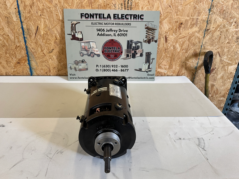 Center view of rebuilt/remanufactured with shaft of Crown motor part number/sku 020316-00.