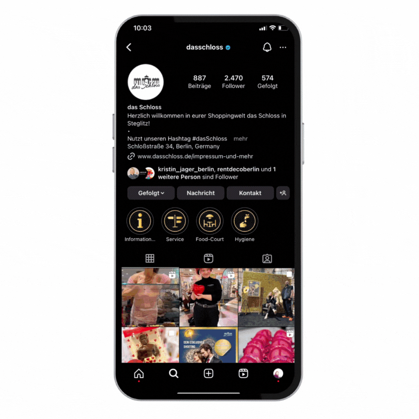 Social Media Feed von das Schloss