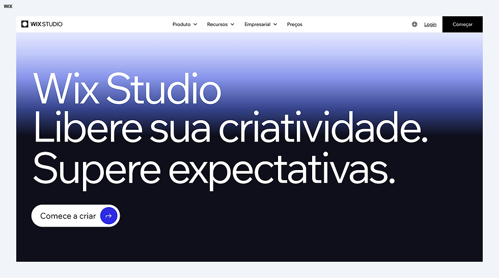Melhores alternativas ao GoDaddy: Wix Studio.