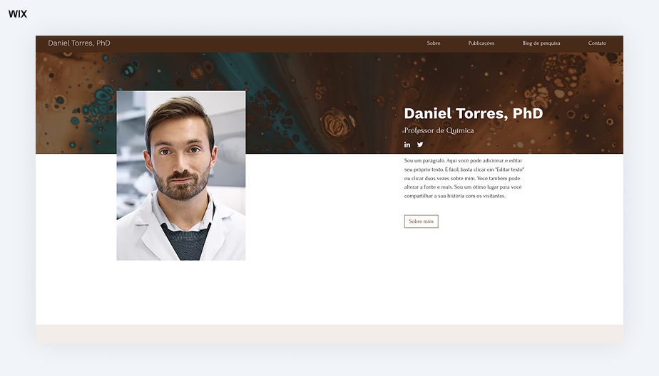 Template de portfolio academico.