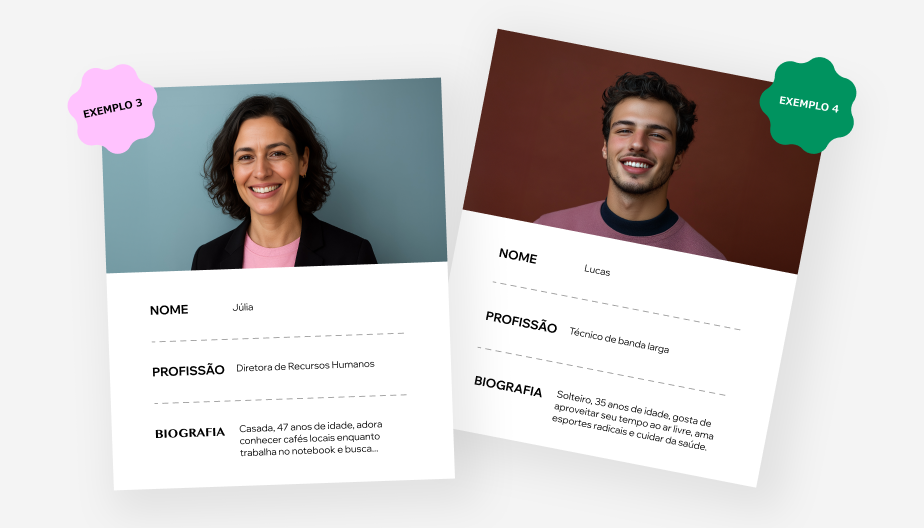 Exemplos de persona e a diferenca entre publico alvo.