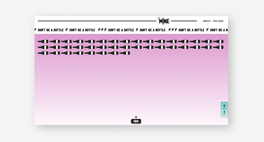 Exemplo de tendencia de design do site do It's Mine