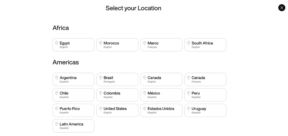 Nike é um exemplo de site multilingue.